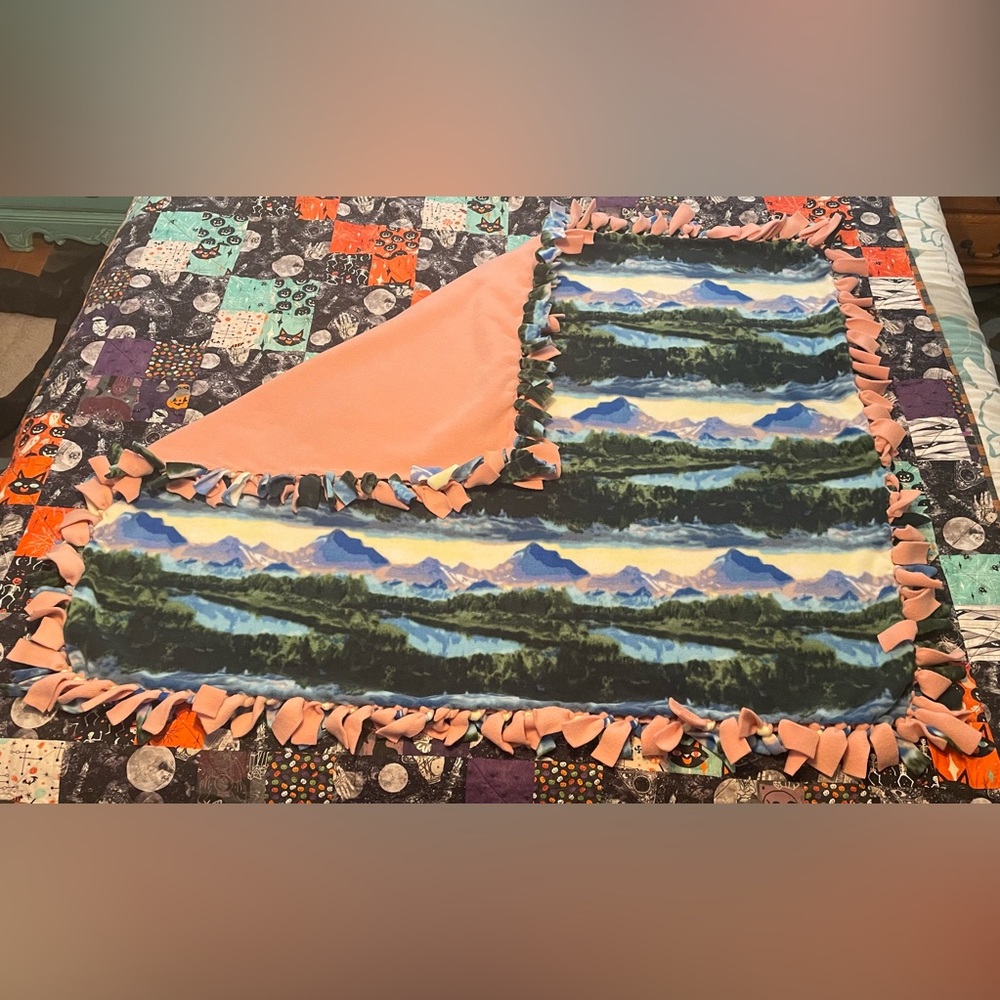 NEW Handmade Mountain Fleece Blanket